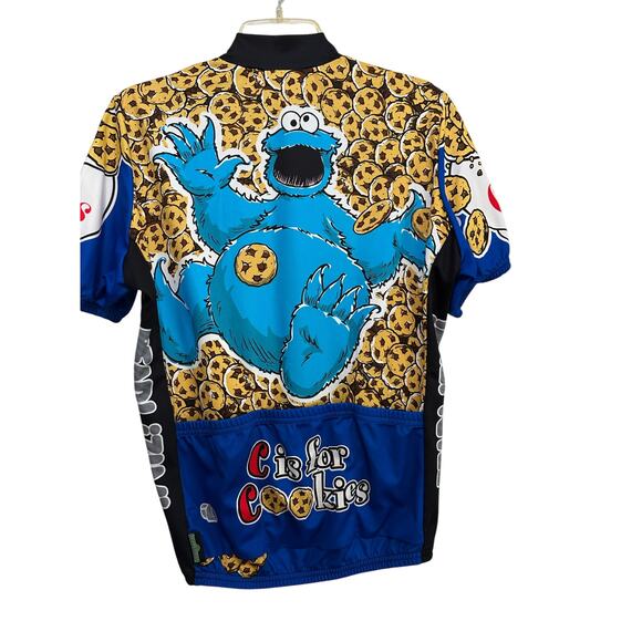 Vintage Pearl Izumi Cookie Monster Bike Hype Street 2005 Sesame Street Jersey M - Picture 2 of 7